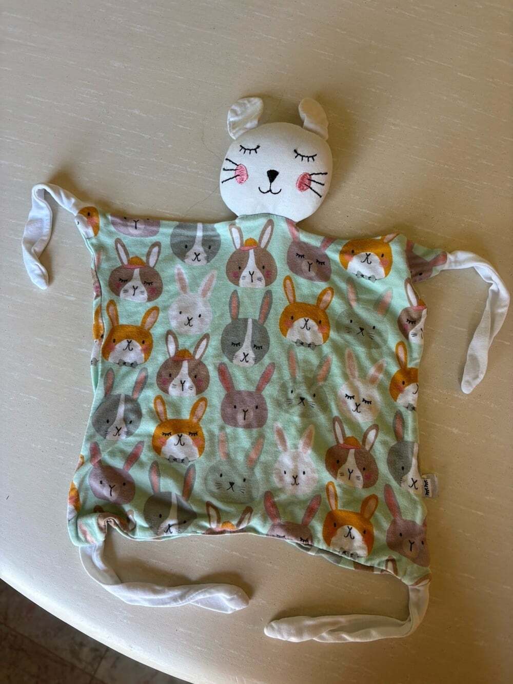Little Sleepies Rad Rabbits Lovey Bamboo Viscose Blanket EUC
